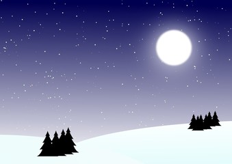 blue merry christmas landscape, background