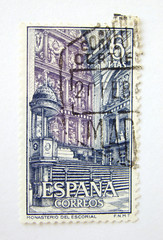 Spain postage stamp on white background