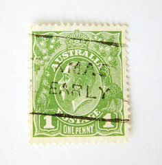 Australia postage stamp on white background