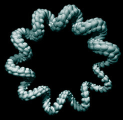 Abstract organic form on black background - 3d illustration