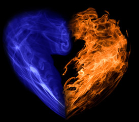 smoke and fire heart