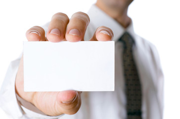 Business man with visiting card