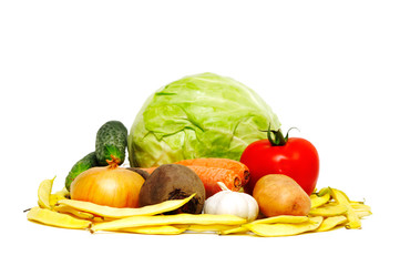 vegetables isolated on a white background