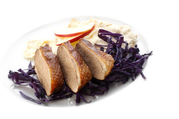 Roasted duck with chinese cabbage