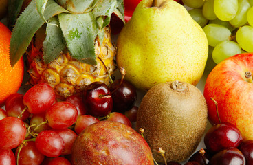 Texture of assorted colorful fruits