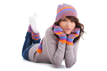 beautiful winter sexy girl. fashion and makeup
