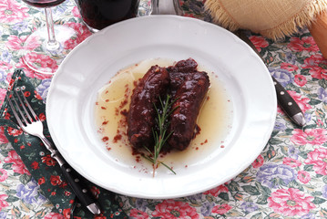 Salsiccia di cragno al vino rosso - Secondi - Cucina Slovenia