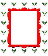 Postal de Navidad marco rojo