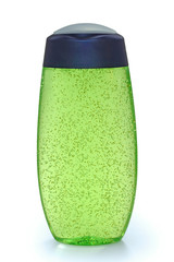 green shower gel with pearls in bottle