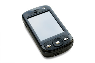 The pocket computer isolated over white background