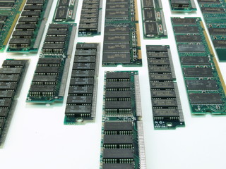 Rows of computer memory