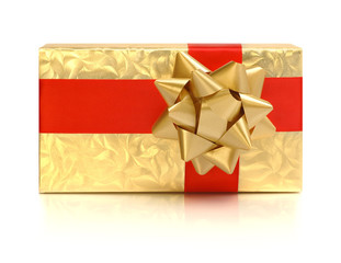 gift box with yellow holiday bow