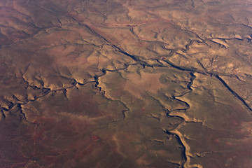 Aerial of desert canyons in the American southwest