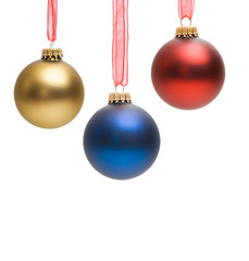 christmas decoration - glass balls isolated on white