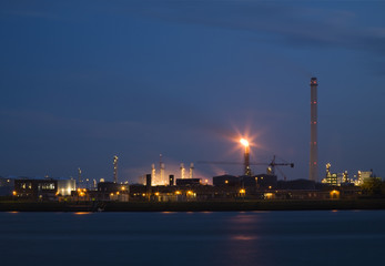 Refinery at night