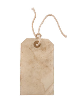 Blank Aged Paper Hang Tag With A String