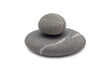 balancing stone isolated on white