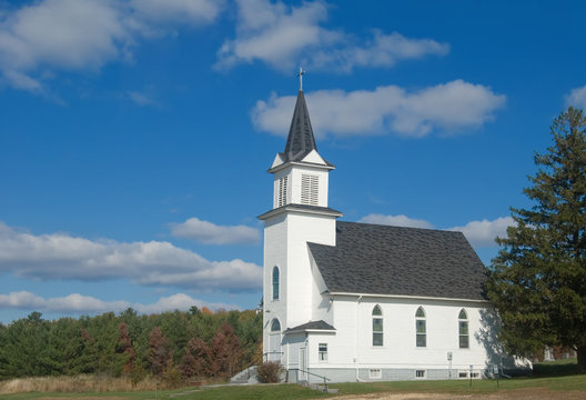 Old church building in a rural setting