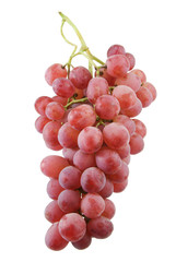 Large red grapes isolated on a white background