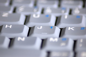 gray keyboard of a business laptop computer