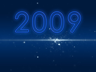 An illustration of the number 2009 in blue