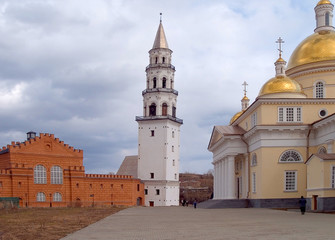 Naklejka premium Demidov's sloping tower XVII sentury. The City Neviyansk.