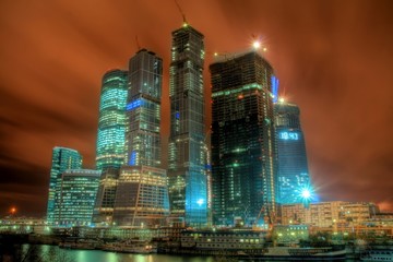 Moscow-city office buildings under construction