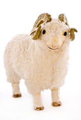 Toy sheep made out of real wool.