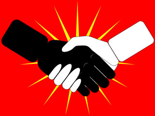 handshake on red