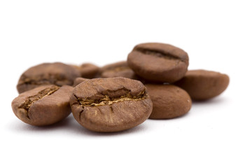 closeup studio shot of coffee beans