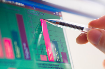 business analyze - closeup on lcd screen