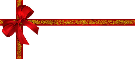 Red gift wrapping bow and ribbon