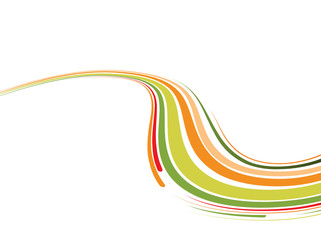 Abstract background with the green and orange bent lines. Vector