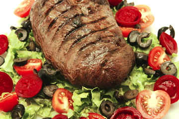 roast meat and vegetables