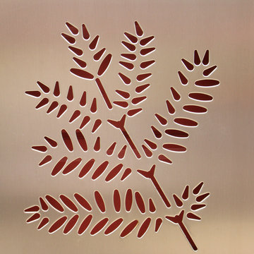 motif "feuille" sur m&eacute;tal