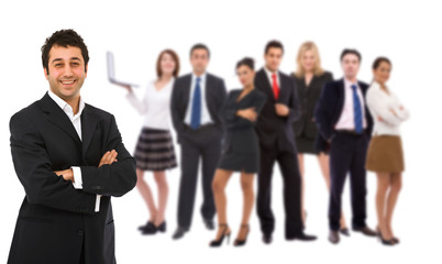 business teamwork concept with lots of people on white