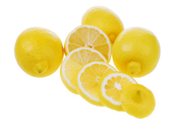 Lemons on a white background