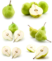page of pears isolated on the white background