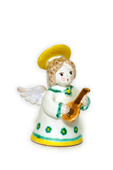 Old the christmas decoretion - a ceramic angel with lute