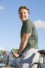 Happy laughing forties man