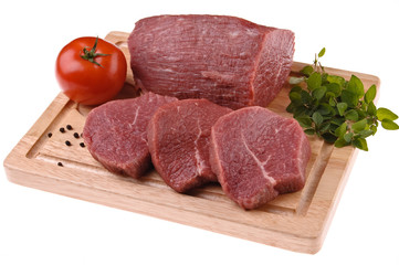 Fresh beef isolated on white background
