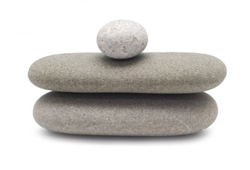 Fototapeta na wymiar balancing pebbles isolated on white