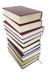 pile of books isolated on white