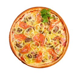 Fast food Pizza.Natural form foods.  isolated