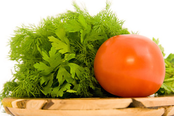 Succulent tomato with parsley for salad