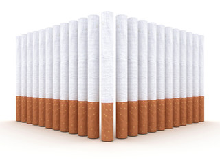 Cigarettes isolated on white background