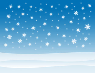 Winter background with falling snowflakes