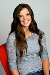 young happy brunette girl