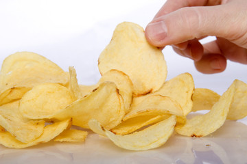 Pile of potato chips