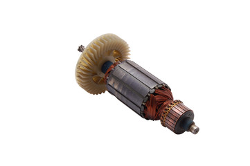 Electric motor rotor isolated on white